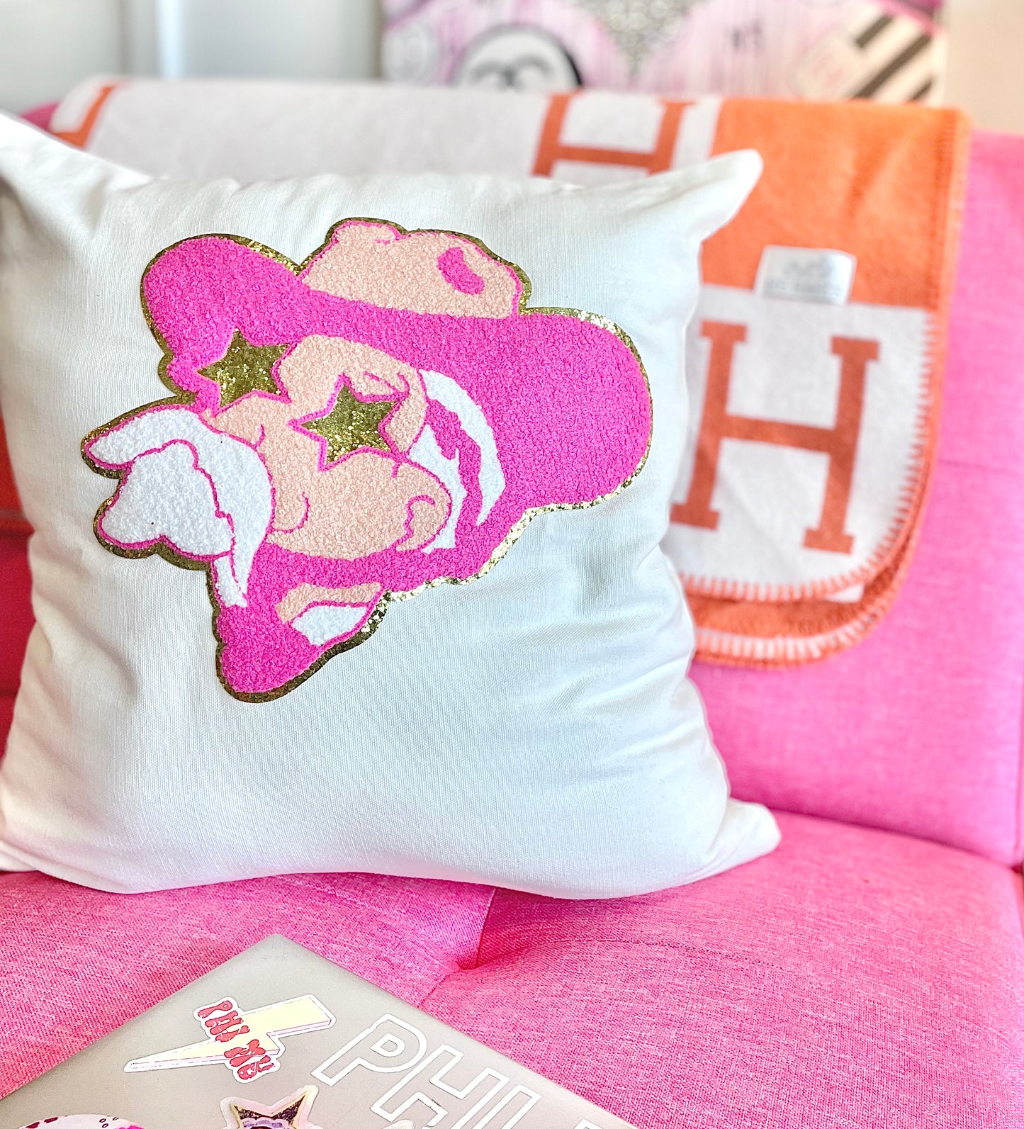 Rebel Sequin Mascot Throw Decor Pillow