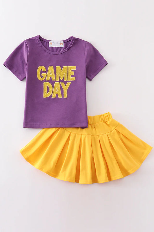 Game Day Glitter Appliqué Skort Set