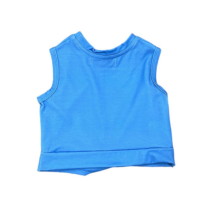 Girls Criss Cross Tank Top - French Blue