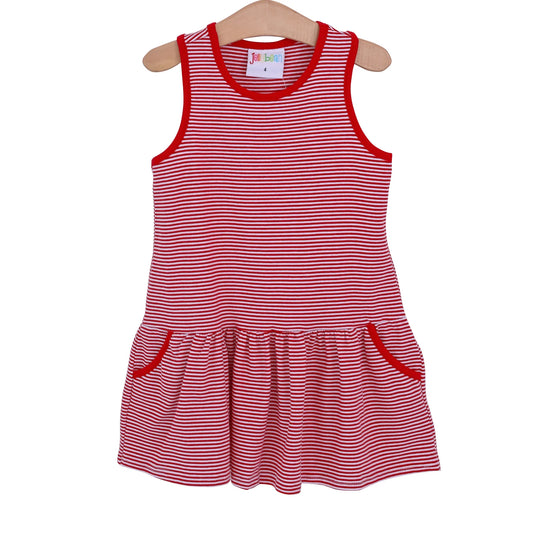 Bow Back Cheer Dress - Red