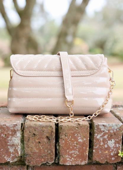 Brandy Cream Patent Crossbody Bag