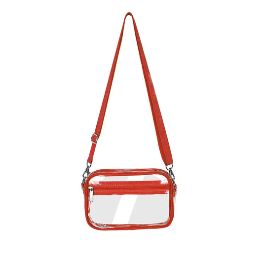 Kendall Clear Crossbody - Red