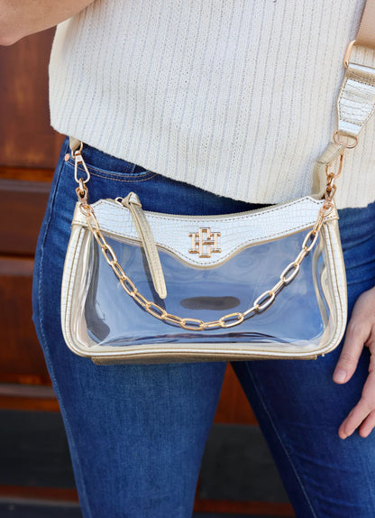 Cassidy Clear Crossbody - Gold