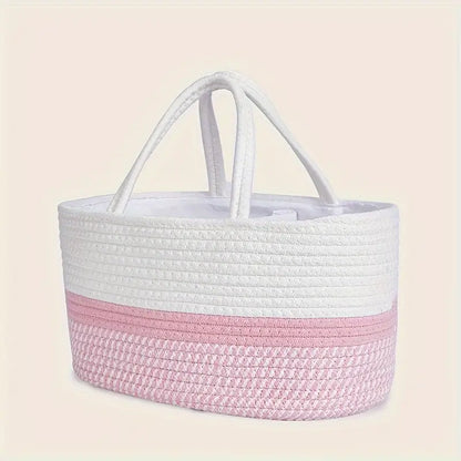 Woven Baby Storage Basket - Pink