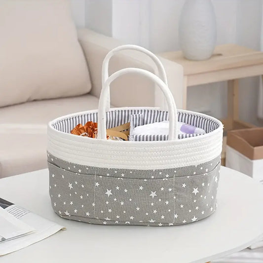 Woven Baby Storage Basket - Grey